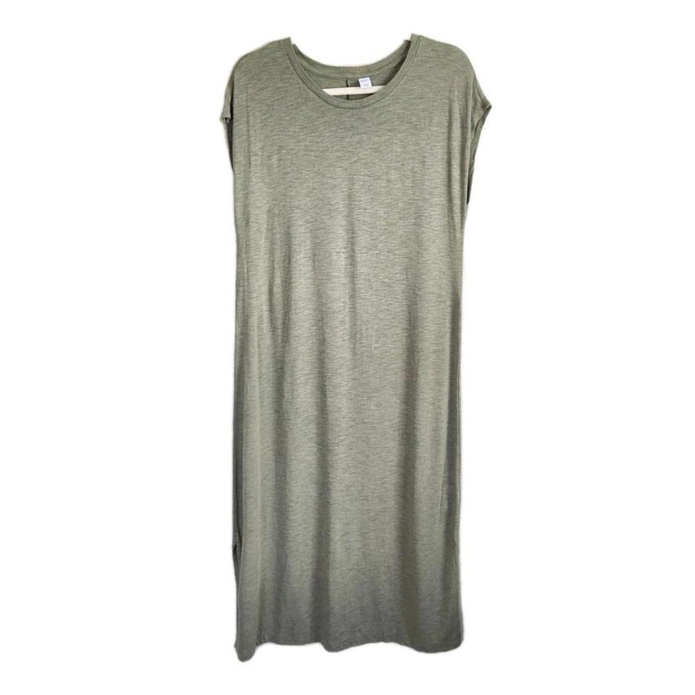 Old Navy Midi Dress Large Green Pockets Sheath Slits